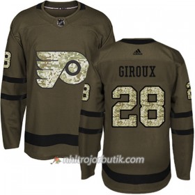 Män Ishockey Philadelphia Flyers Tröja Claude Giroux 28 Adidas 2017-2018 Camo Grön Authentic